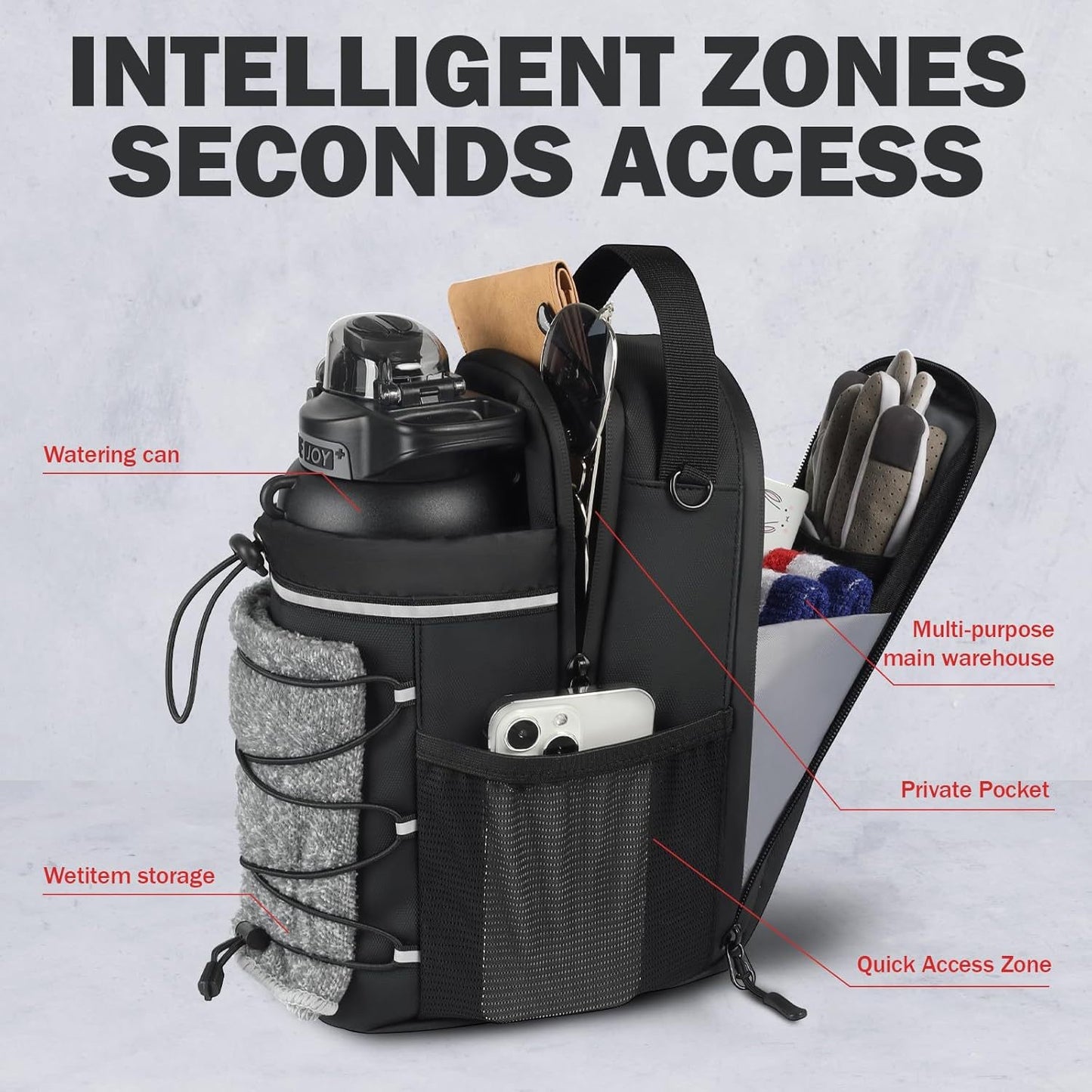Magnetic Water Bottle Gym Bag